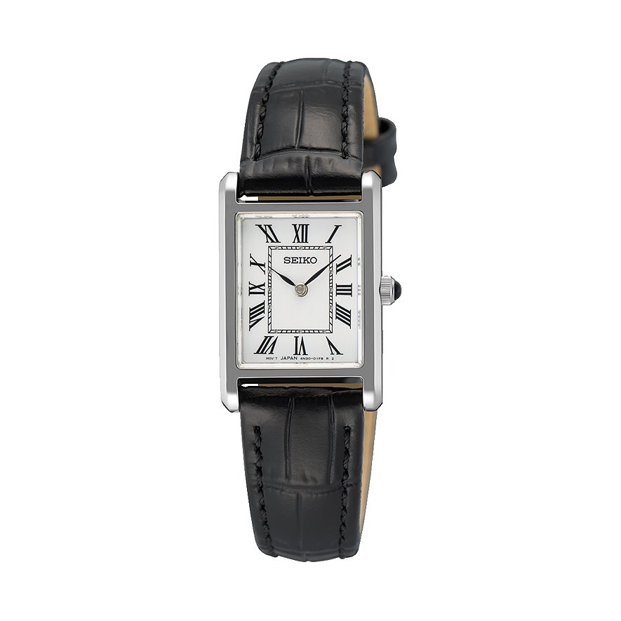 Seiko Damenuhr Konzeptionelle Serie SWR107P1, Damen, Edelstahl, Armband: Leder, Quarz, analog