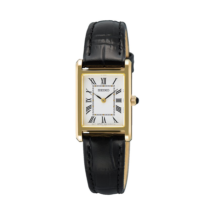 Seiko Damenuhr Konzeptionelle Serie SWR108P1, Damen, Edelstahl, Armband: Leder, Quarz, analog