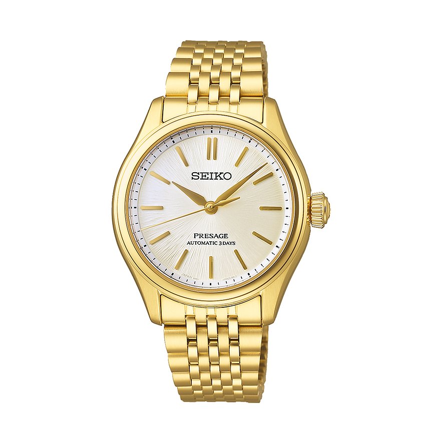 Seiko Herrenuhr Presage Classic Series SPB524J1, Herren, Edelstahl, Armband: Edelstahl, PVD beschichtet, Automatik, analog