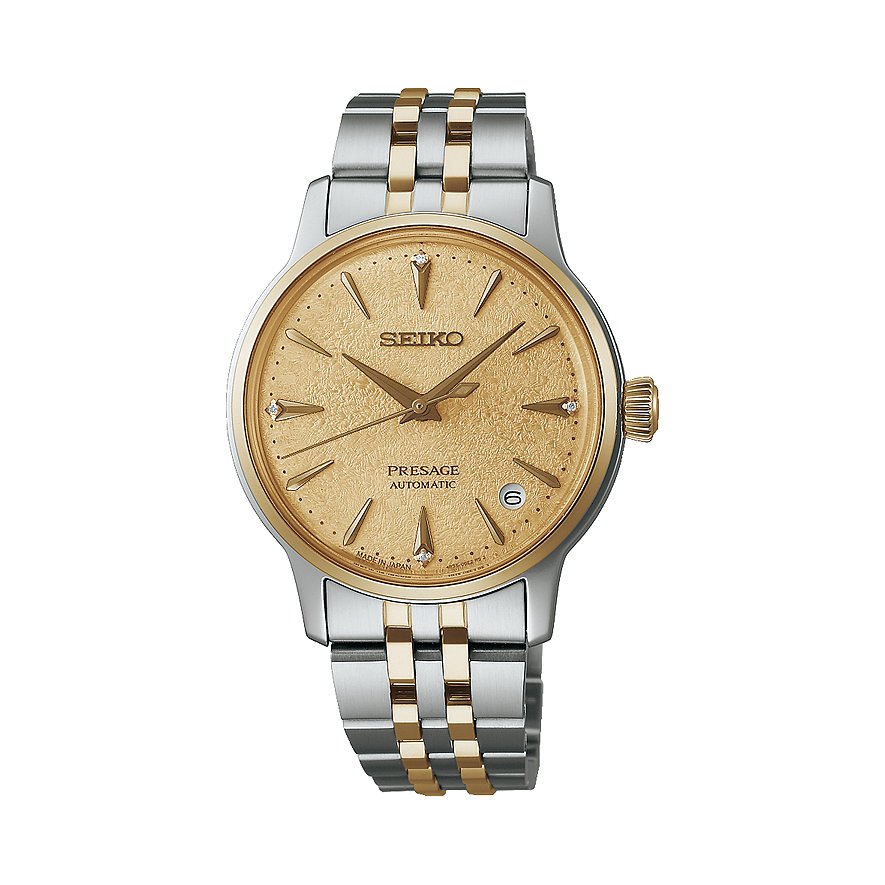 Seiko Damenuhr Presage Cocktail Time SRPL64J1, Damen, Edelstahl, Armband: Edelstahl, Automatik, analog