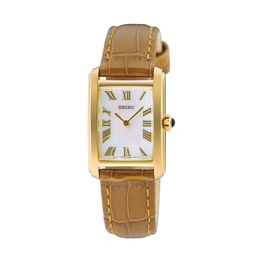Seiko Damenuhr Konzeptionelle Serie SWR100P1, Damen, Edelstahl, Armband: Leder, Quarz, analog