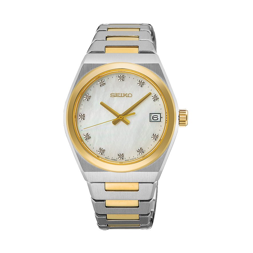 Seiko Damenuhr Konzeptionelle Serie SUR604P1, Damen, Edelstahl, Armband: Edelstahl, PVD beschichtet, Quarz, analog
