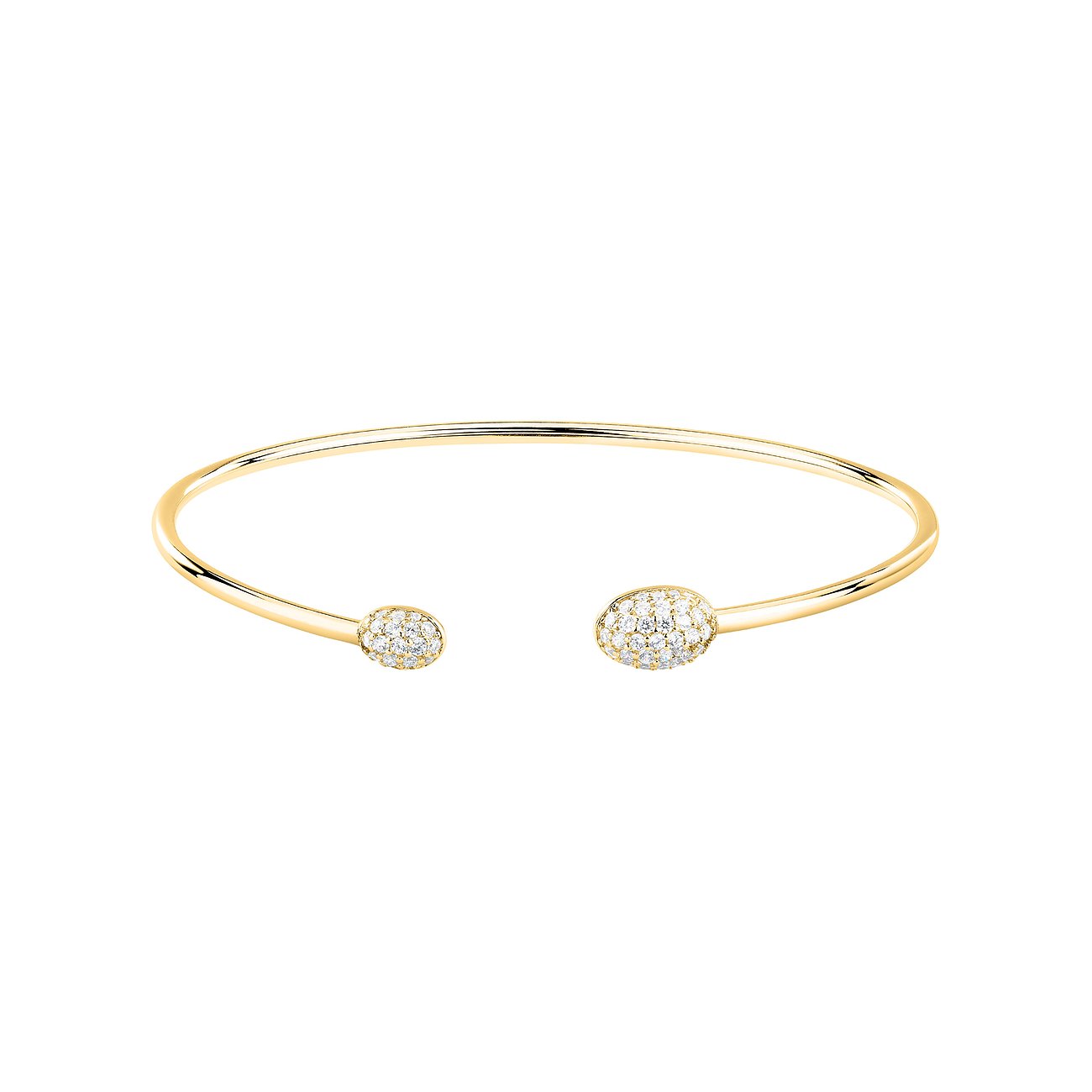 Morellato Armschmuck aus recyceltem Silber, goldfarben, mit kleinen Zirkonia-besetzten Enden.