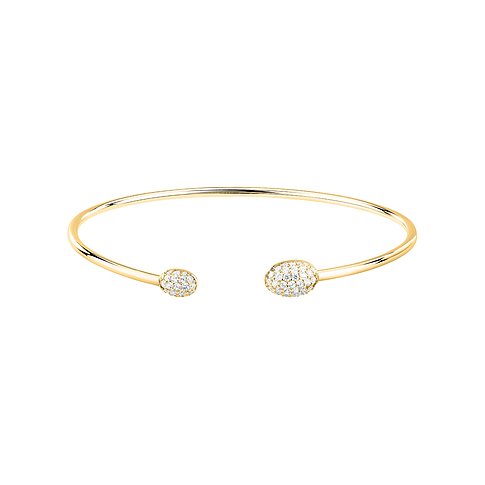 Morellato Armschmuck aus recyceltem Silber, goldfarben, mit kleinen Zirkonia-besetzten Enden.