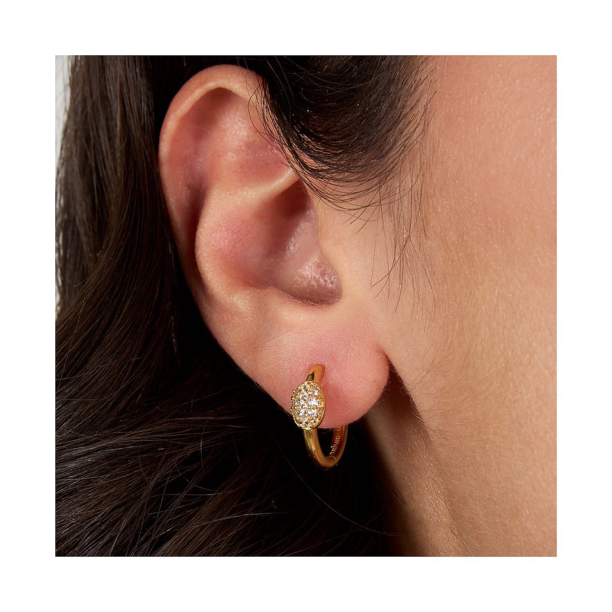 Morellato örhänge i återvunnet silver, med färgad zirkon i guldfärgad klorinfattning.