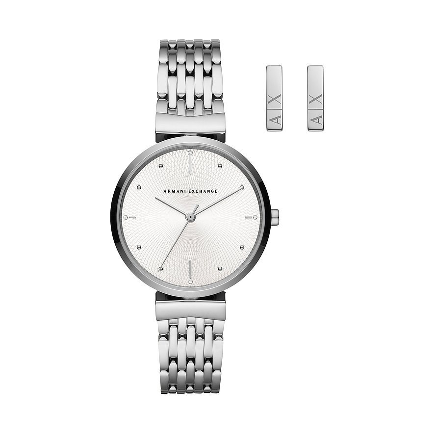 2. Chance - Armani Exchange Uhren-Set AX7117, Damen, Edelstahl, Armband: Edelstahl, Quarz, analog