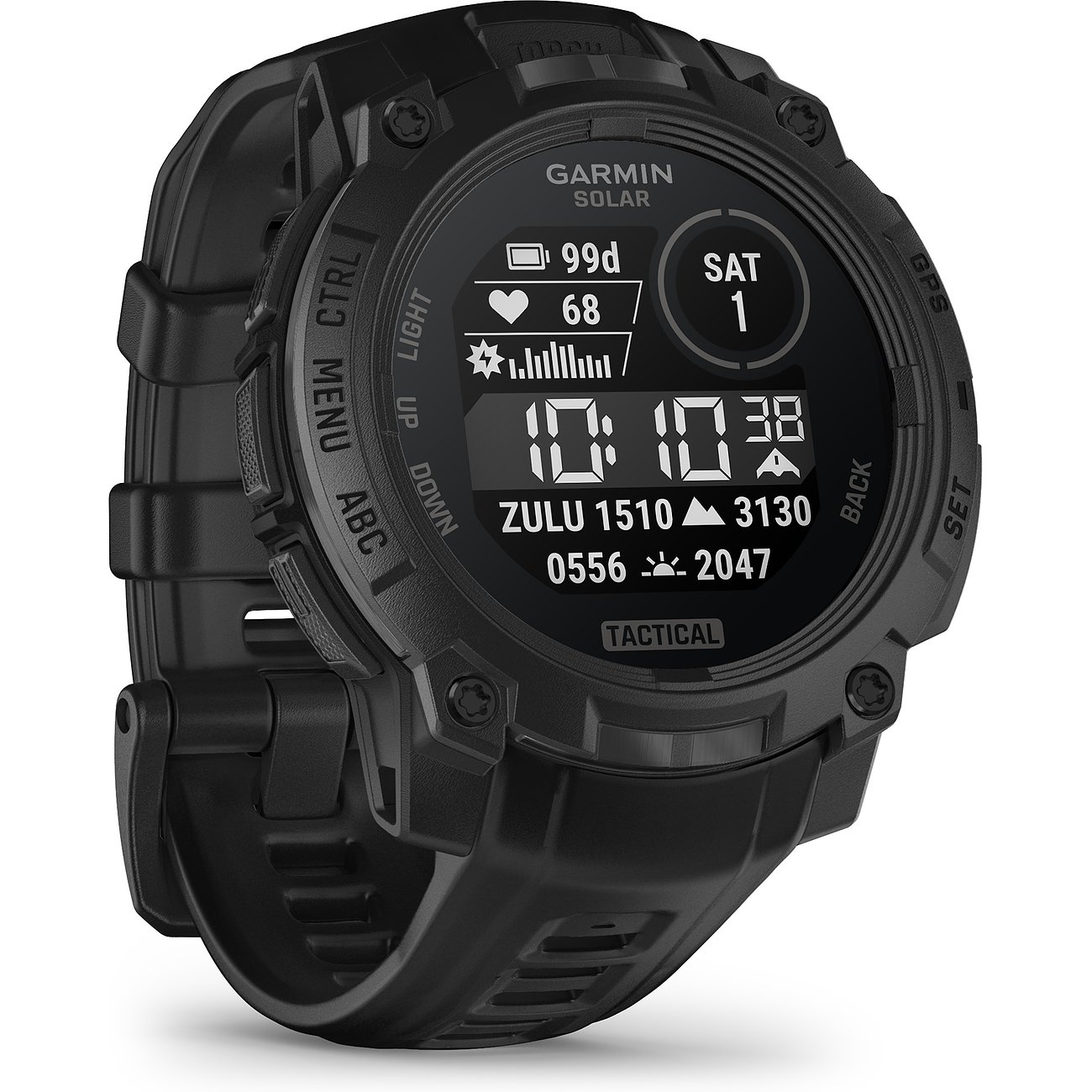 Garmin Smartwatch mit Kunststoffgehäuse und digitaler Anzeige.