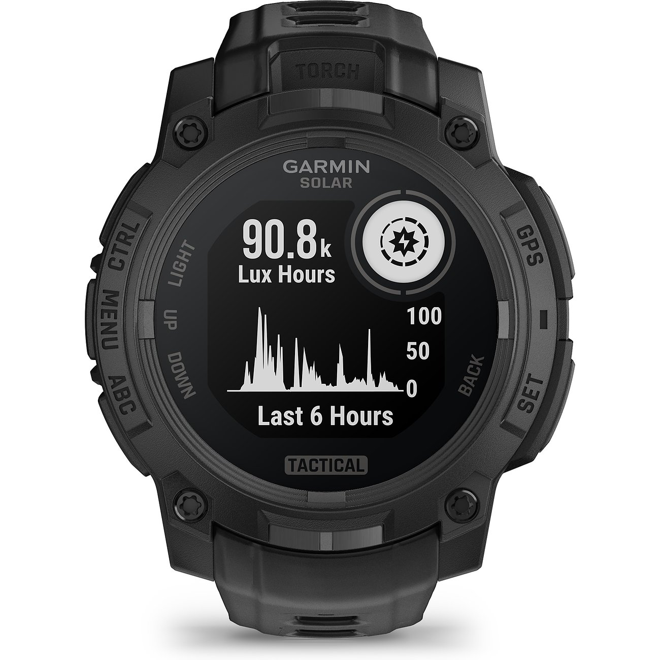 Garmin Smartwatch mit Kunststoffgehäuse und analoger Anzeige.
