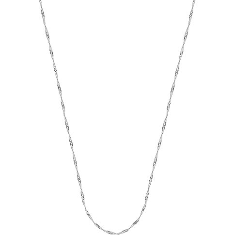 CHRIST Halsschmuck: Eine lange, dünne Schlangenkette aus 585 Weißgold, die sich unten zu einem U formt.