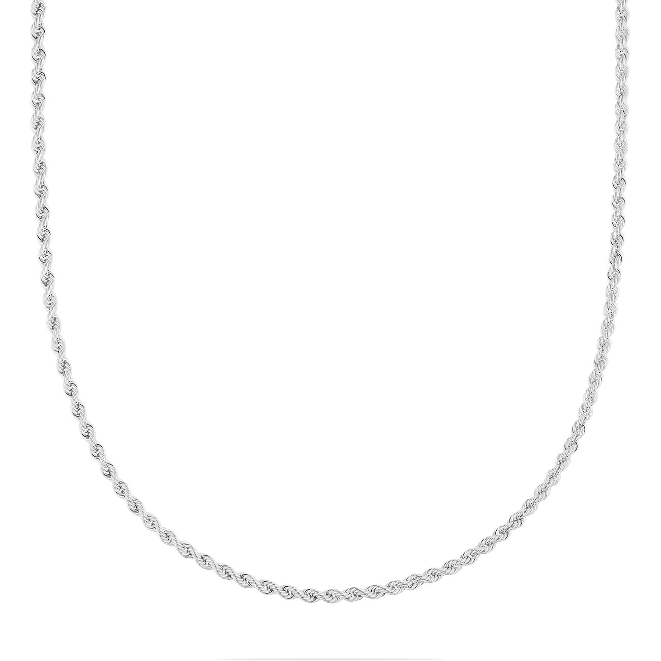 CHRIST Halskette aus 585er Weißgold, ein schlichtes, glänzendes Halsschmuckstück mit Kordelkette.