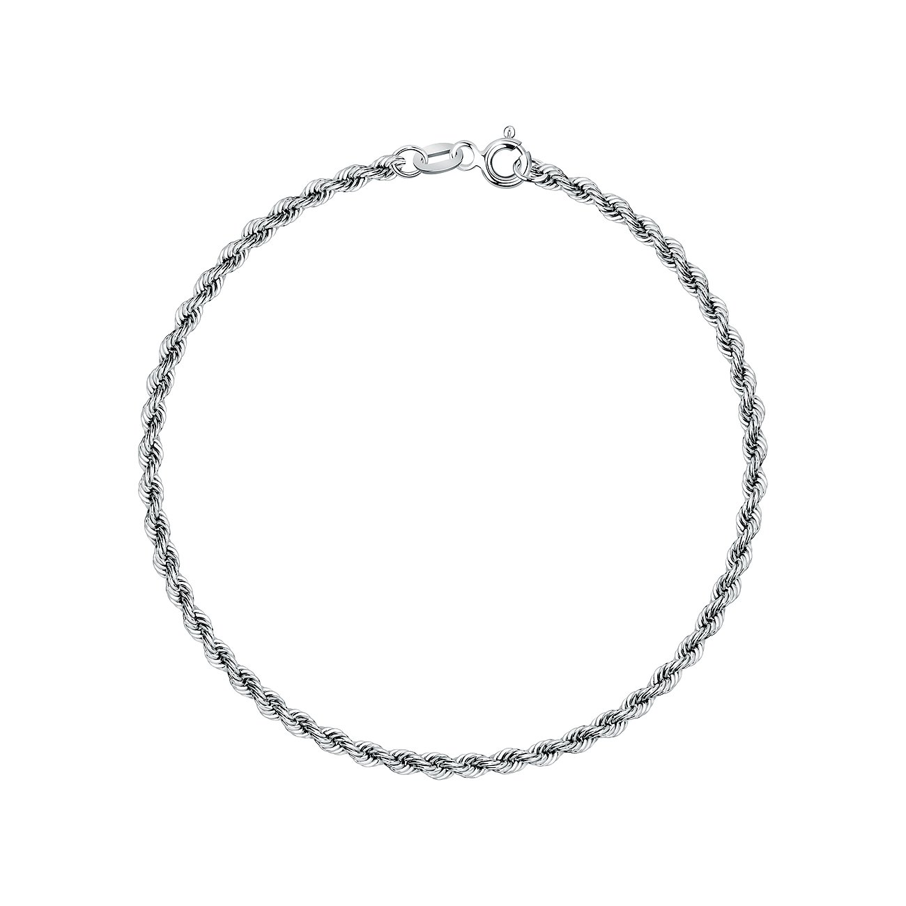 CHRIST Armband aus schimmerndem 585er Weißgold, detailreich als Kordelkette geflochten, im Freisteller.