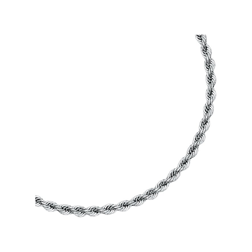 Ein geschwungenes langes Armband von CHRIST aus 585er Weißgold, ummantelt mit feinen Details, auf einem weißen Hintergrund.