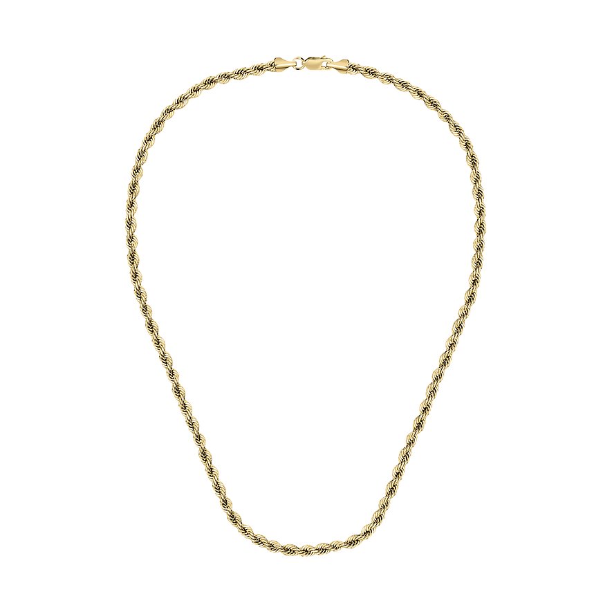 CHRIST Halsschmuck aus 585er Gelbgold, eine gedrehte Kette mit filigranen Gliedern und einem Karabinerverschluss.