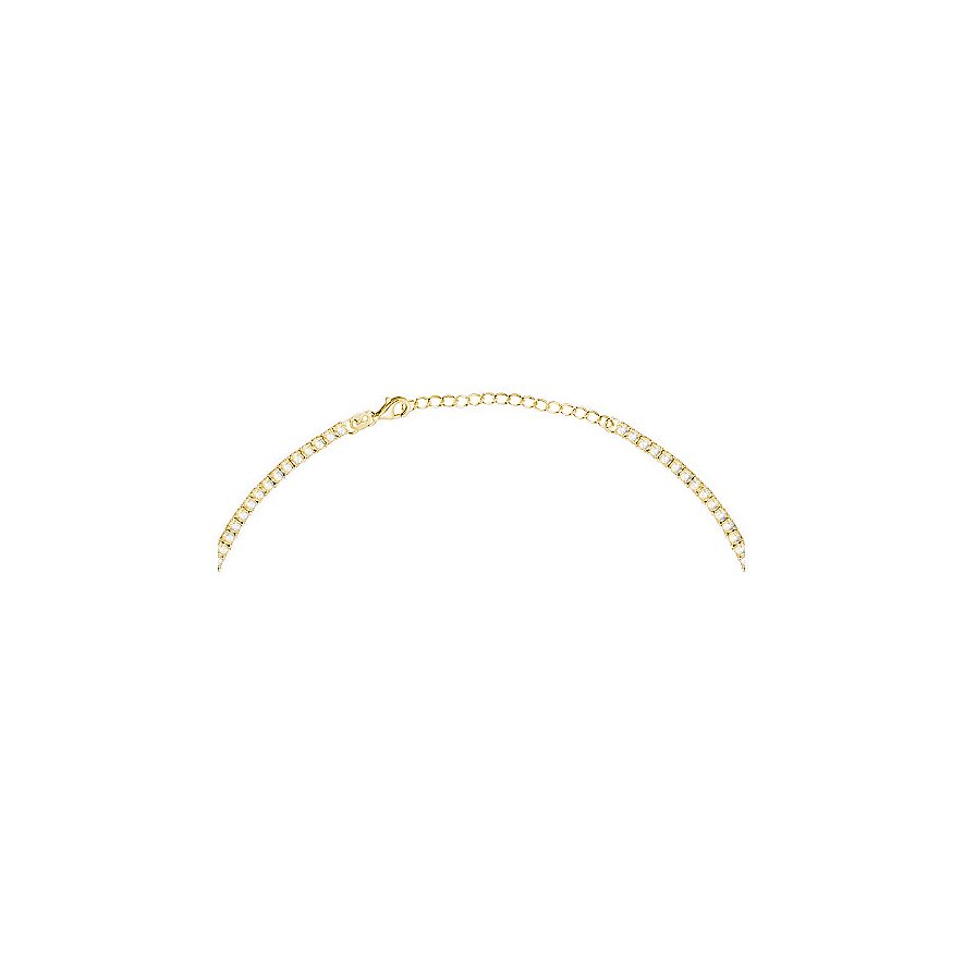 CHRIST halsketting van gerecycled, goudkleurig 925 zilver met langwerpige sluiting en zirkonia stenen.
