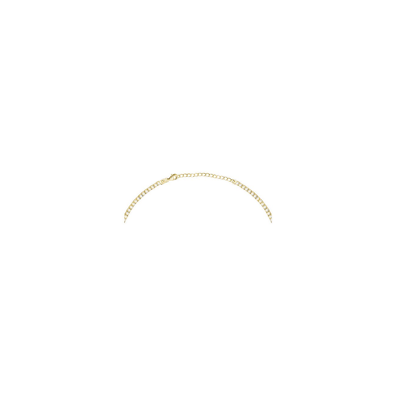 CHRIST halsketting van gerecycled, goudkleurig 925 zilver met langwerpige sluiting en zirkonia stenen.