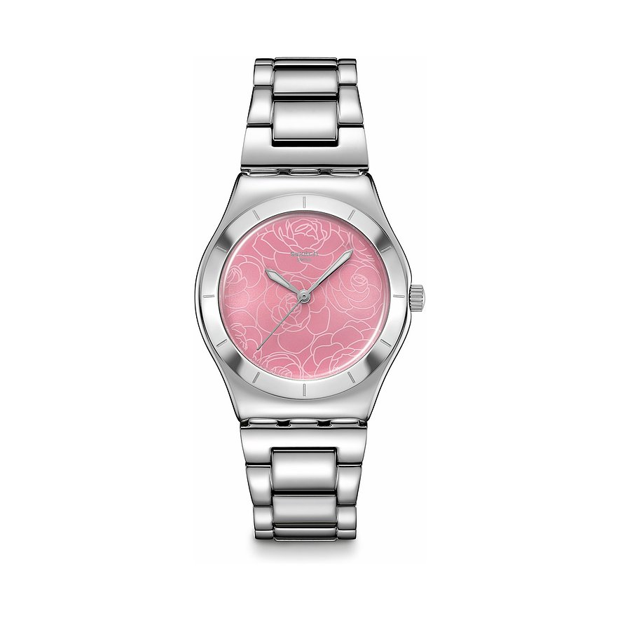 Swatch Damenuhr 2503 BLOSSOM TIME YLS234G, Damen, Edelstahl, Armband: Edelstahl, Quarz, analog