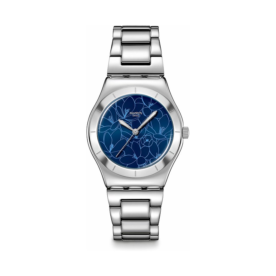 Swatch Damenuhr 2503 BLOSSOM TIME YLS235G, Damen, Edelstahl, Armband: Edelstahl, Quarz, analog