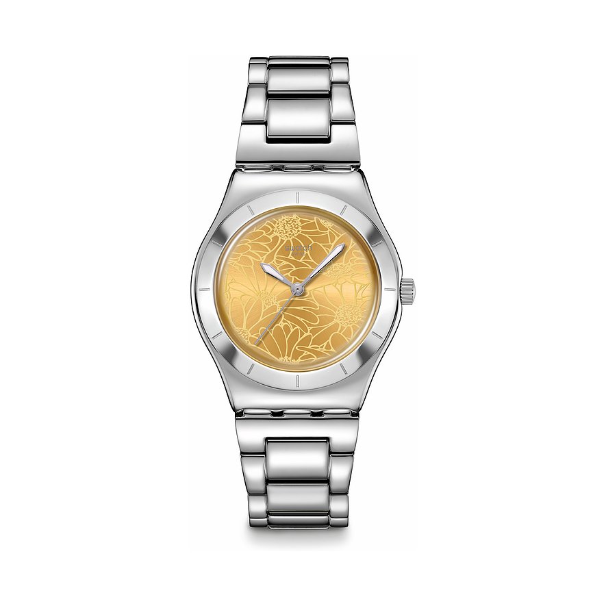 Swatch Damenuhr 2503 BLOSSOM TIME YLS236G, Damen, Edelstahl, Armband: Edelstahl, Quarz, analog