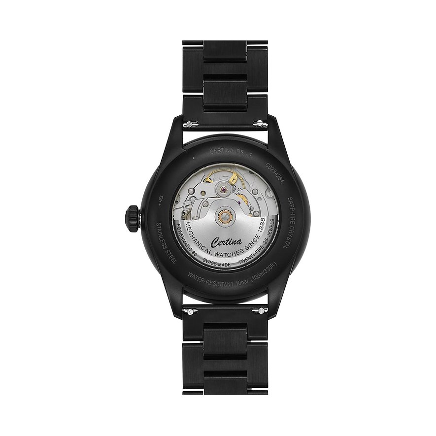 Certina Herrenuhr DS-1 Big Date C0294263305100, Herren, Edelstahl, Armband: Edelstahl, Automatik, analog
