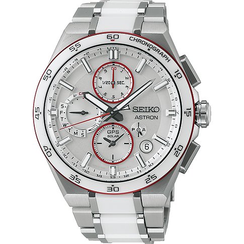 Seiko Connected Smartwatch mit Titan-Gehäuse, analog/digital, GPS, Solar.