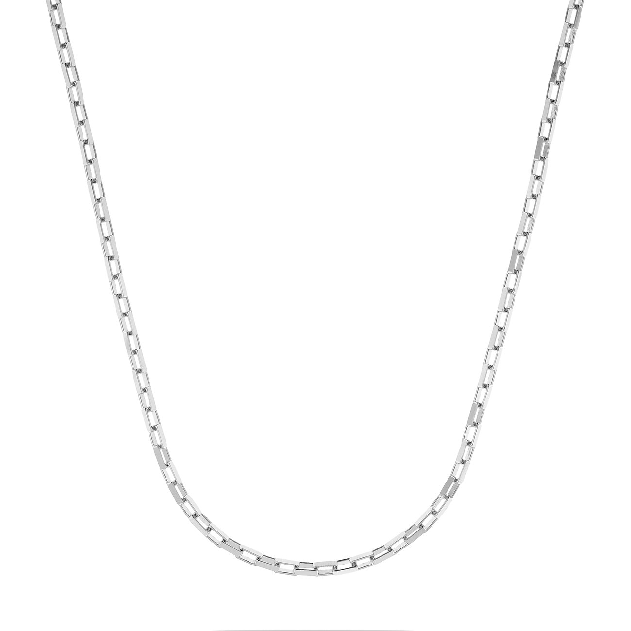 Eine CHRIST Halskette aus recyceltem 925er Silber zeigt eine feine Gliederkette, die U-förmig liegt.