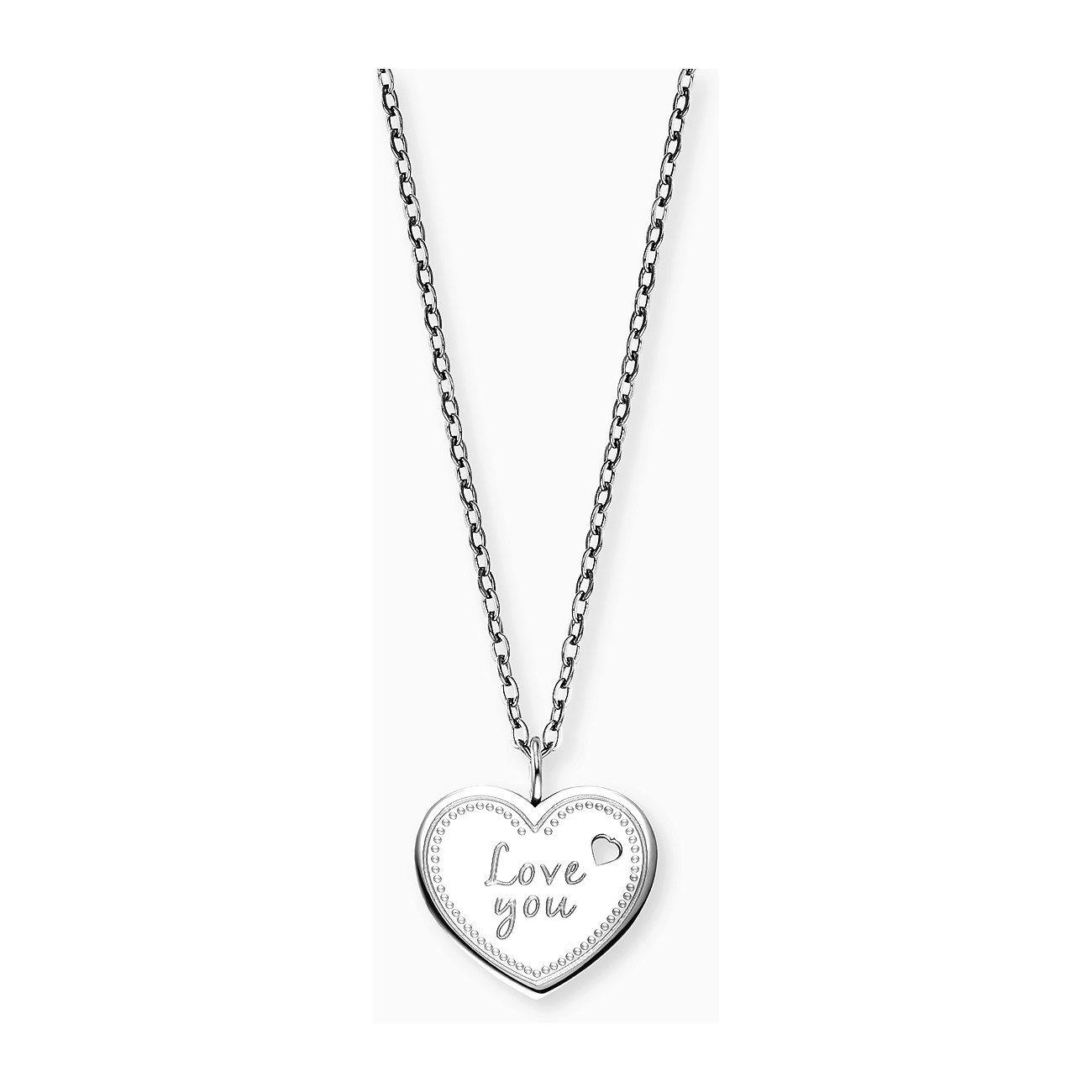 Engelsrufer Halsschmuck aus Edelstahl mit Herz-Anhänger und Gravur.