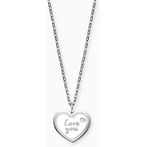 Collana Engelsrufer in acciaio inossidabile con ciondolo a cuore e incisione.