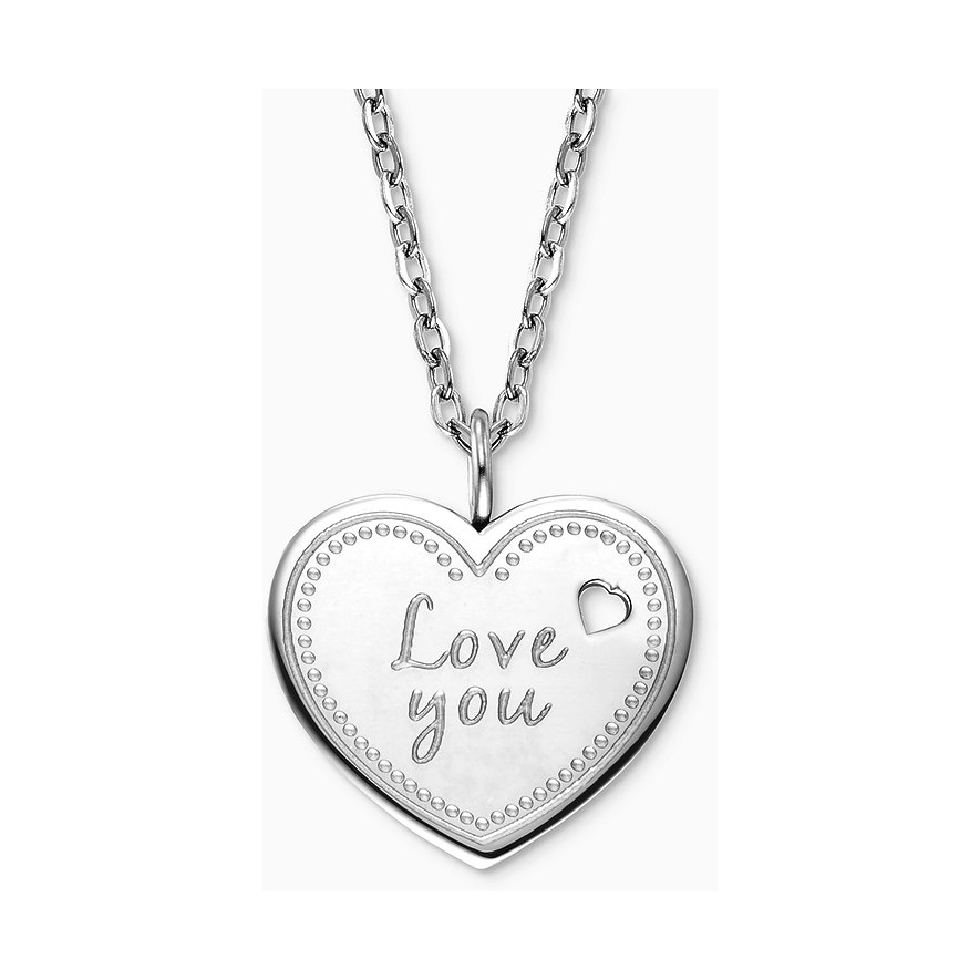 Engelsrufer Halsschmuck aus Edelstahl, Herzanhänger mit Gravur 