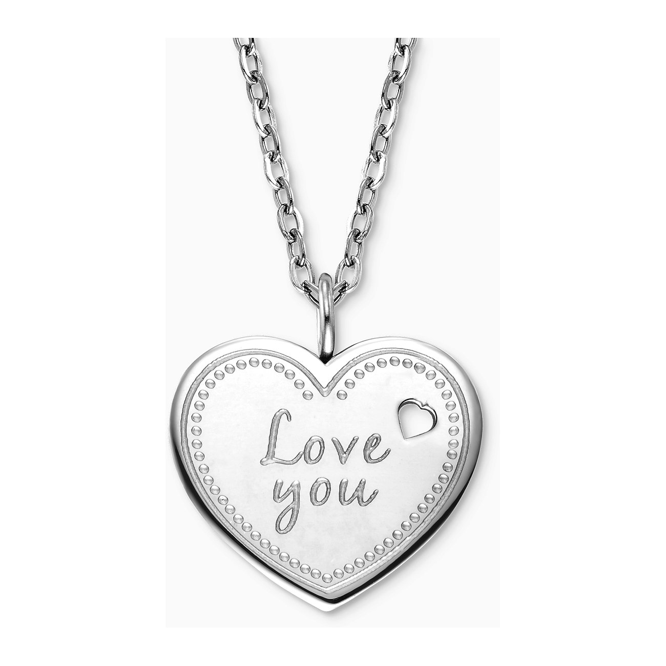 Engelsrufer Halsschmuck aus Edelstahl, Herzanhänger mit Gravur 