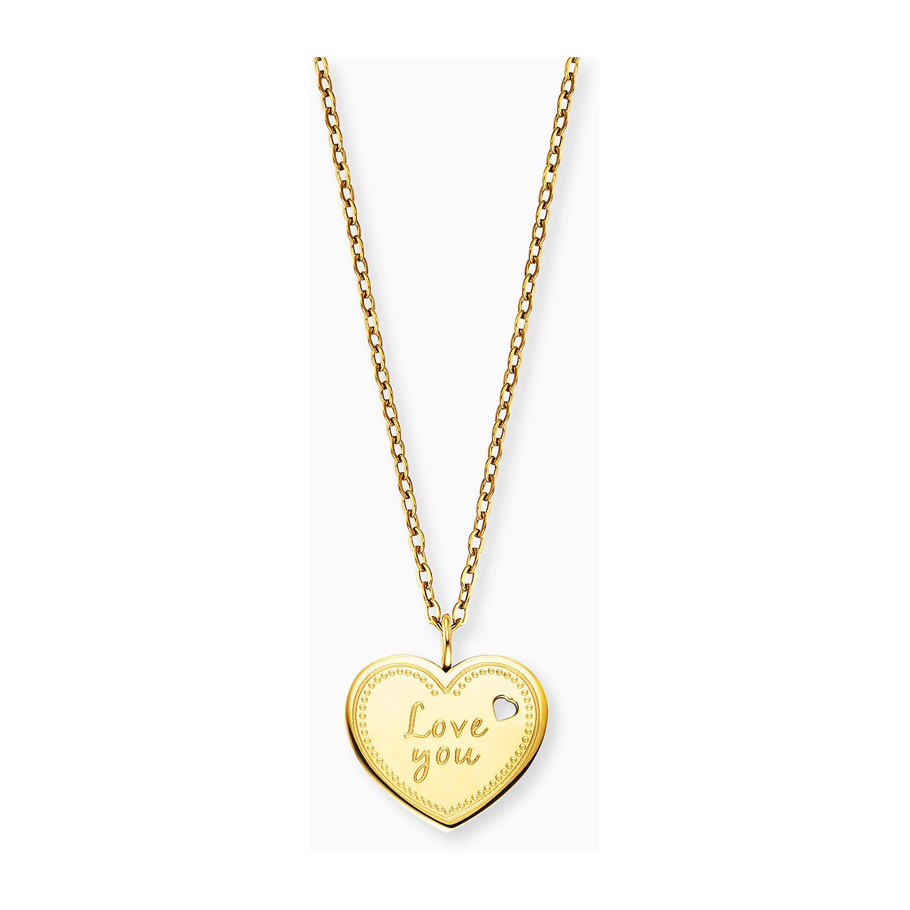 Collier Engelsrufer en acier inoxydable avec pendentif cœur et gravure.