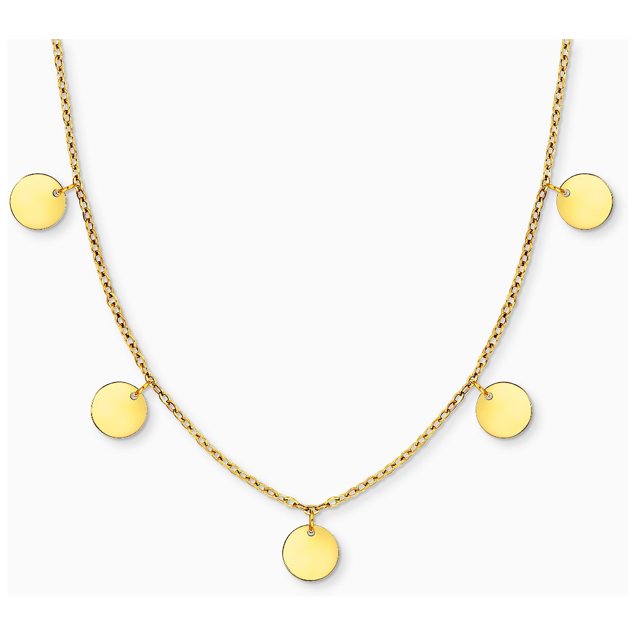 Collier Engelsrufer en acier inoxydable avec pendentifs ronds.