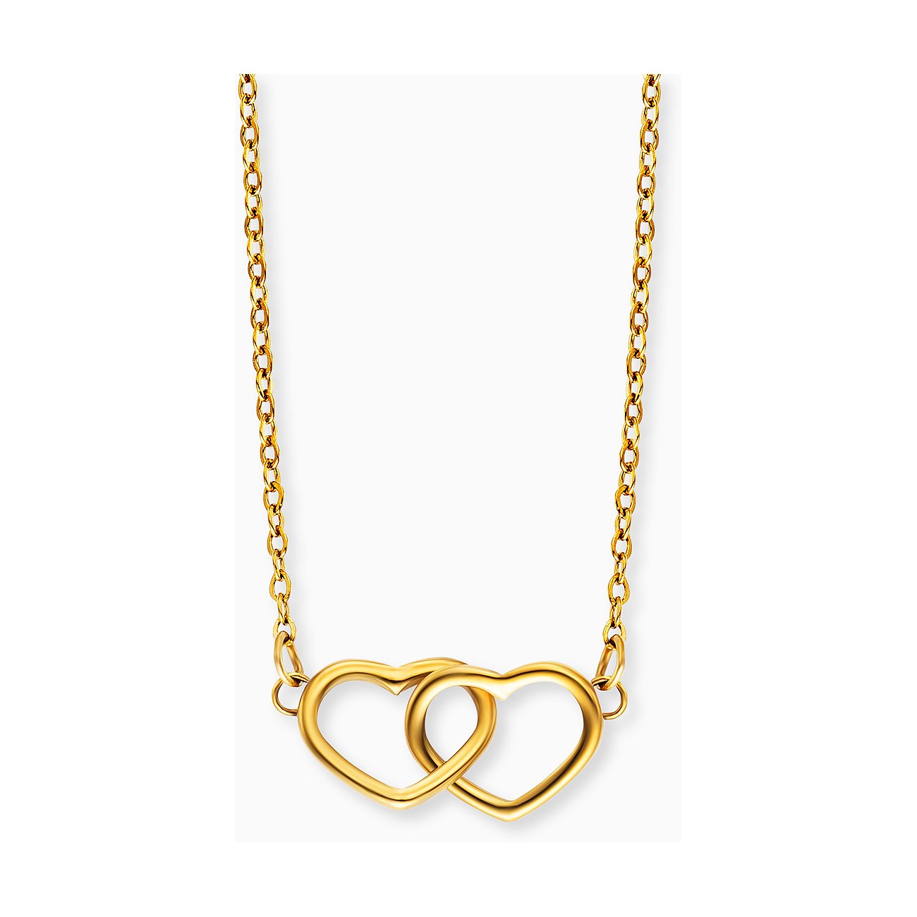 Collier Engelsrufer en acier inoxydable avec deux cœurs.