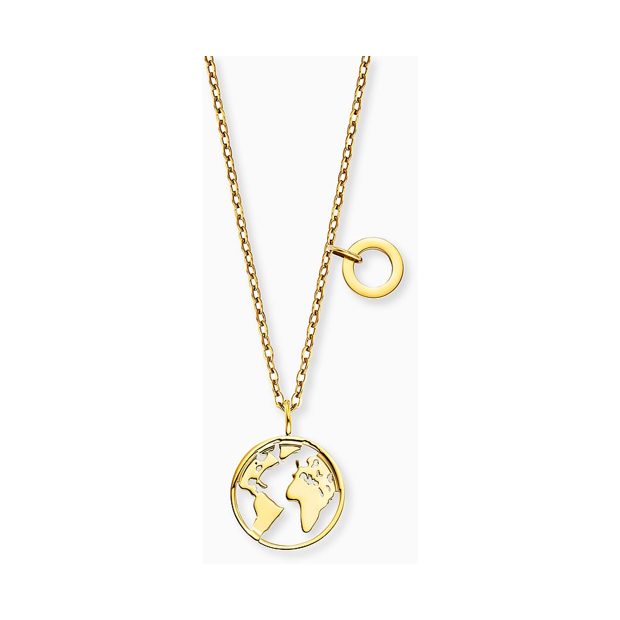Engelsrufer Halsschmuck aus Edelstahl mit Weltkugel-Anhänger.