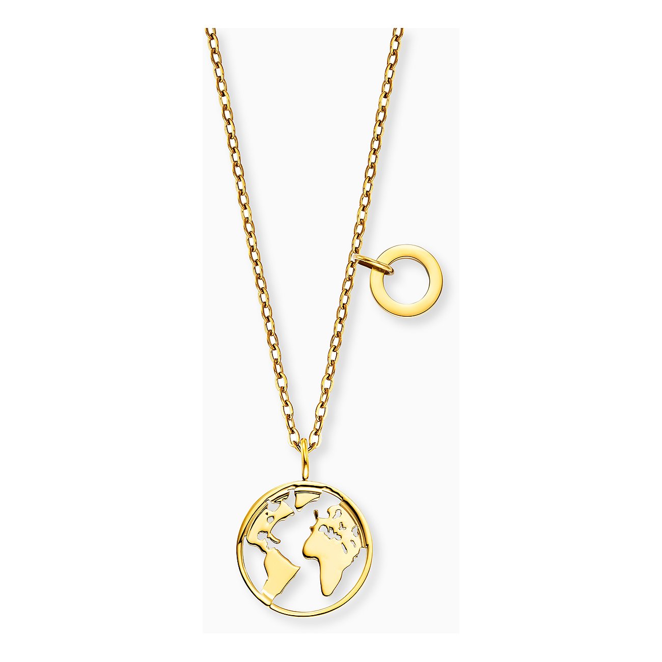 Engelsrufer Halsschmuck aus Edelstahl mit Weltkugel-Anhänger.