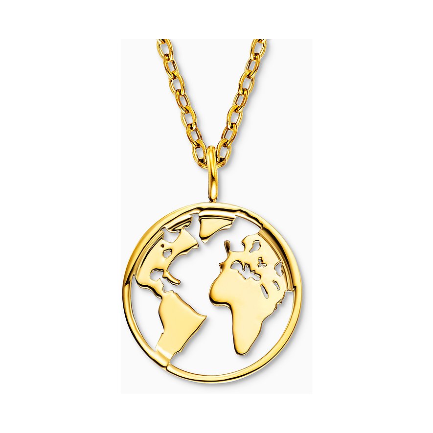 Engelsrufer Halsschmuck aus Edelstahl, Anhänger in Weltkugelform.