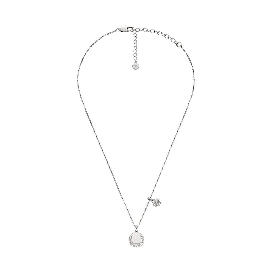 Emporio Armani Halsschmuck aus Metall mit kreisförmigem Anhänger, der mit Glassteinen besetzt ist.