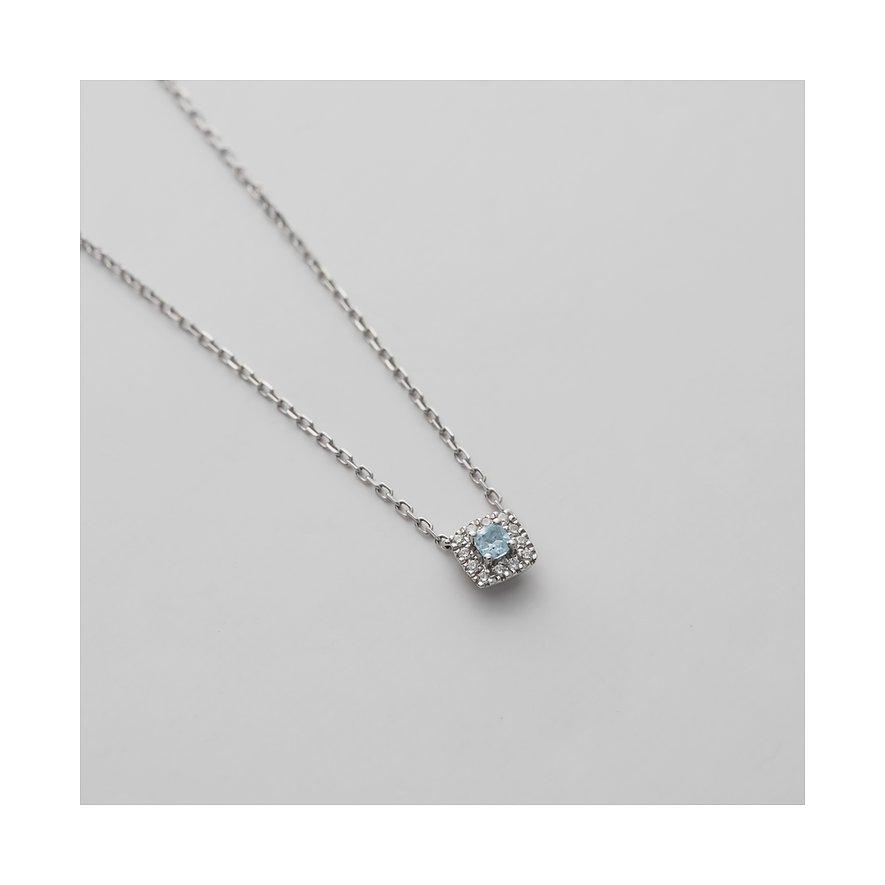 CHRIST damhalsband i 585 vitguld med ett gnistrande topashänge.