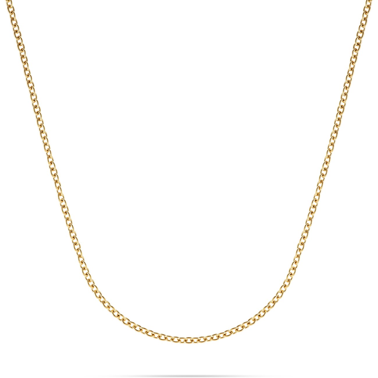 FAVS Halskette aus goldfarbenem Edelstahl. Die Gliederkette ist schlicht und filigran.