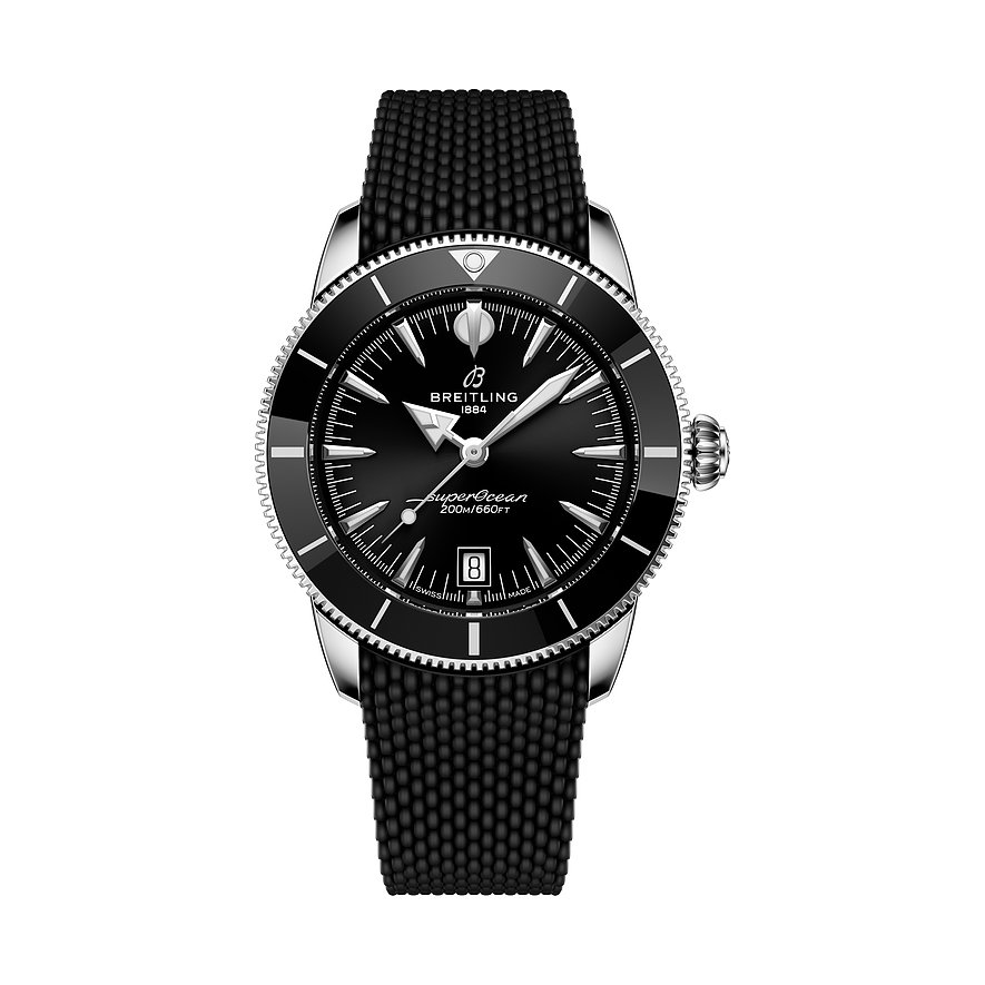 Breitling Herrenuhr Superocean Heritage B31 Automatic 42 AB3111241B1S1, Herren, Edelstahl, Armband: Kautschuk, Automatik, analog