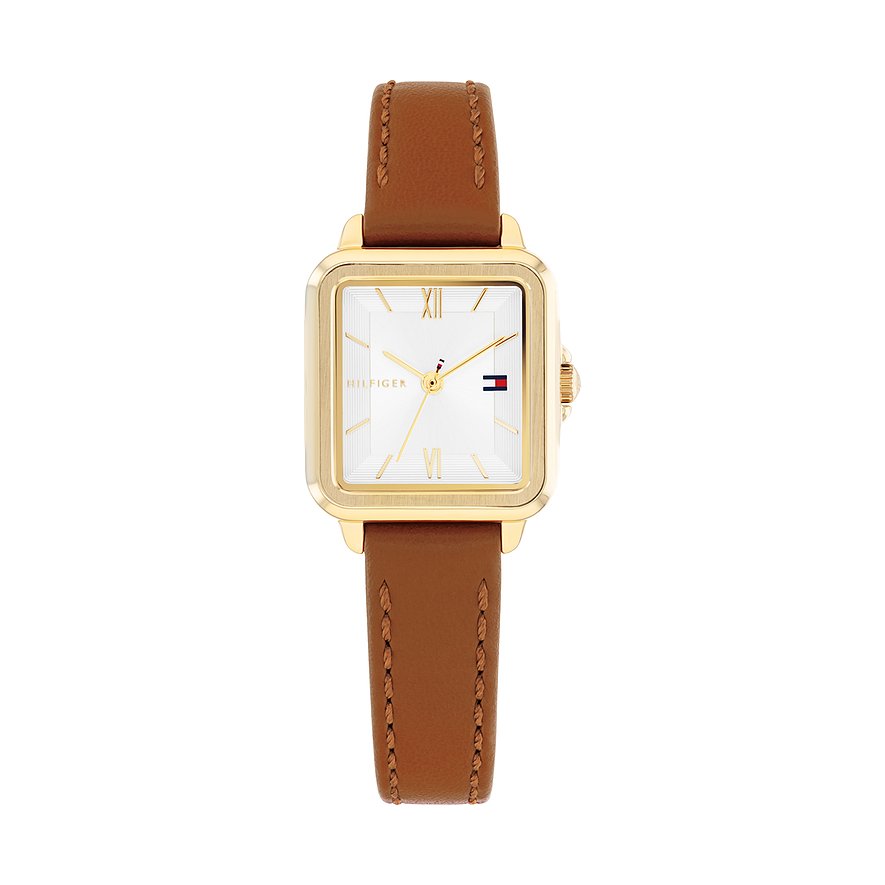 Tommy Hilfiger Damenuhr MIA 1782859, Damen, Edelstahl, Armband: Leder, Quarz, analog