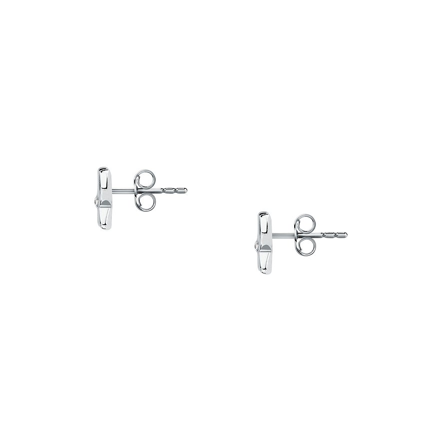 FAVS 925 sterling silverörhängen med stjärnformad zirkonia, polerade, frontvy mot vit bakgrund.