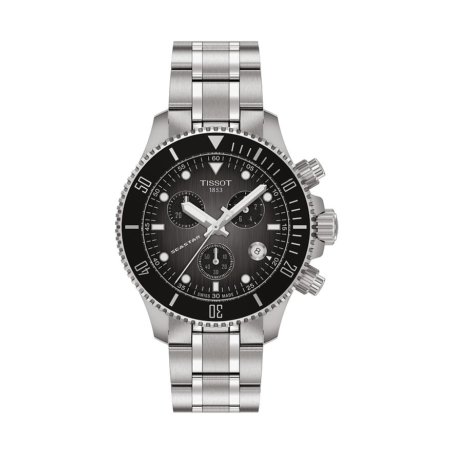 Tissot Chronograph Seastar T1202171106100, Unisex, Edelstahl, Armband: Edelstahl, Quarz, analog
