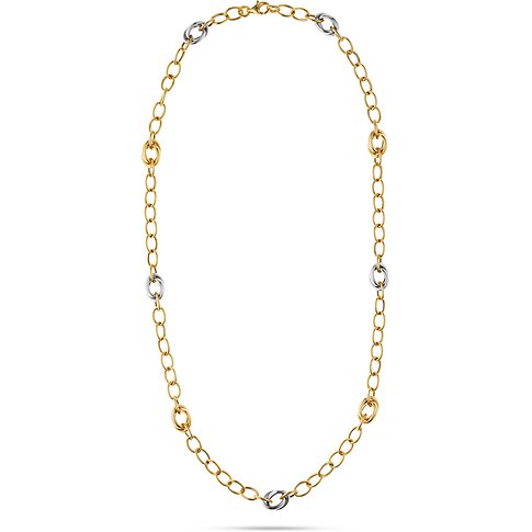 CHRIST Halsschmuck aus zwei Gelbgold- und Weißgoldketten. Die Ketten sind miteinander verbunden.