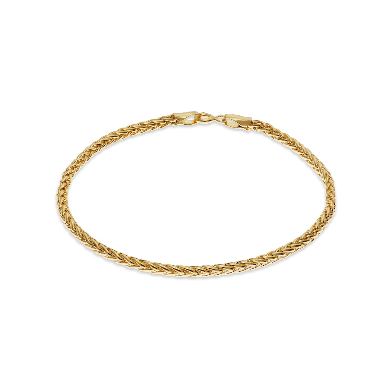 CHRIST Armband aus poliertem Gelbgold 375 in Flechtoptik, leicht geschwungen dargestellt.