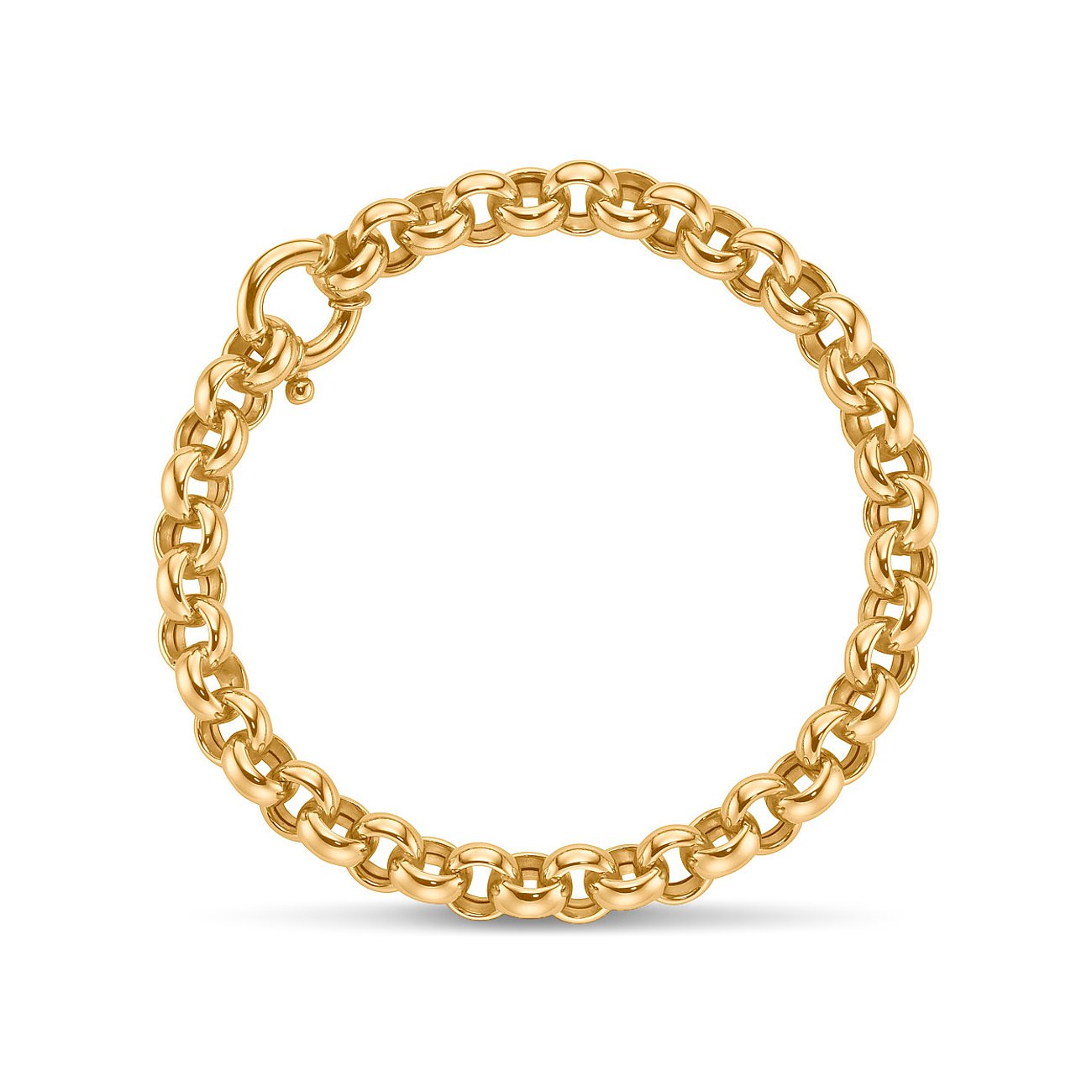 CHRIST 585 geelgouden armband in Rolo-kettingvorm, gesloten met een veerringsluiting
