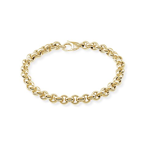 Een geelgouden ankerarmband van CHRIST met glanzende ronde schakels en een karabijnsluiting.