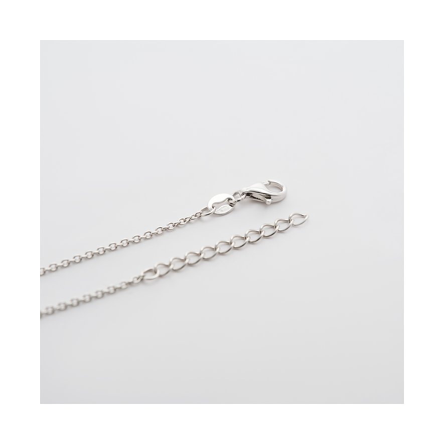 Bracciale FAVS in argento 925 con moschettone e catena di estensione su sfondo bianco.