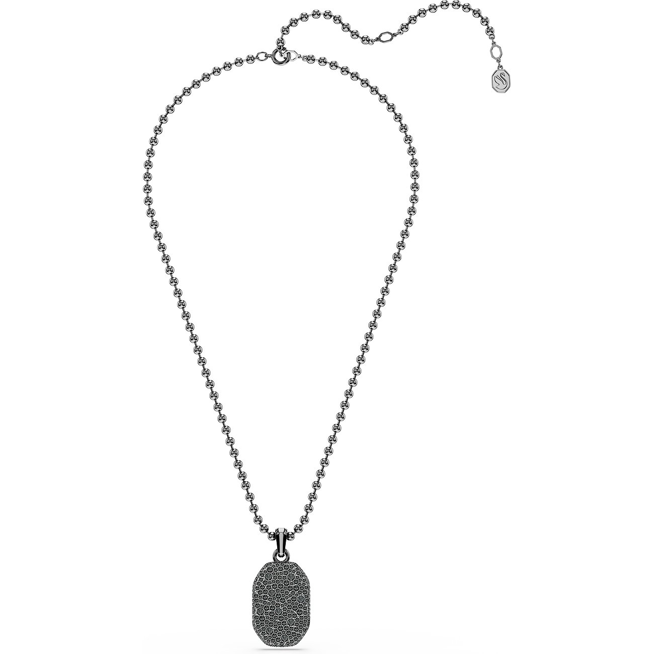 Swarovski Halskette aus Metall mit einem Anhänger, der mit einem Farbedelstein verziert ist.