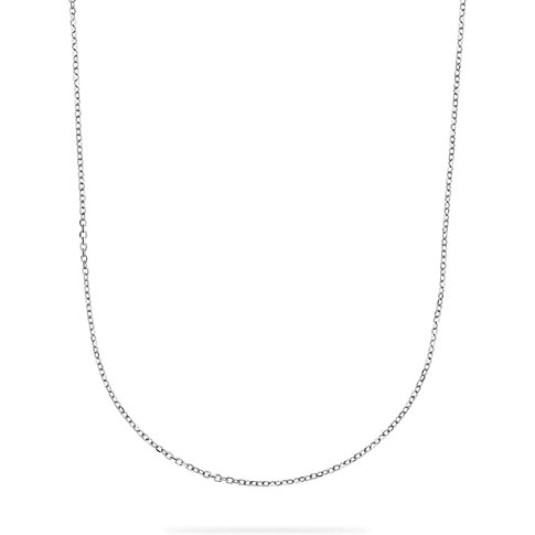 FAVS Halskette aus recyceltem 925er Silber zeigt eine lange, filigrane Kette in U-Form, freigestellt.
