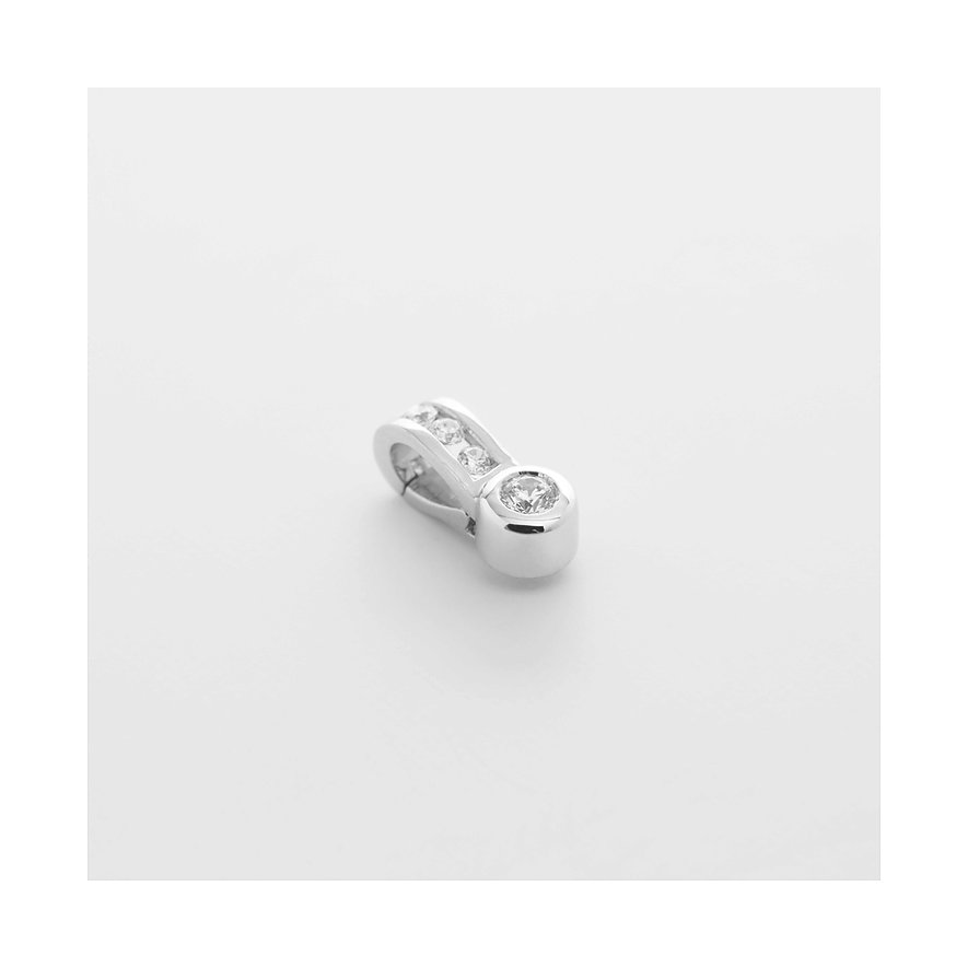 CHRIST Diamant-Anhängerschmuck aus Weißgold und Gelbgold, von vorne links oben fotografiert.